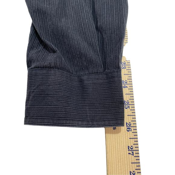 Perry Ellis Mens Size XL Long Sleeve Cotton Gray Pin Stripe Button Up Shirt - Picture 8 of 8